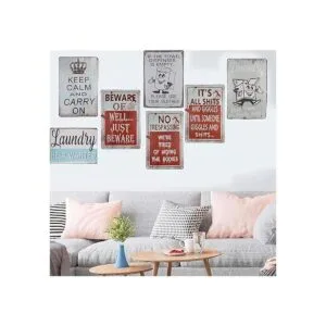 Pxiyou Señal de lavandería vintage con texto en inglés