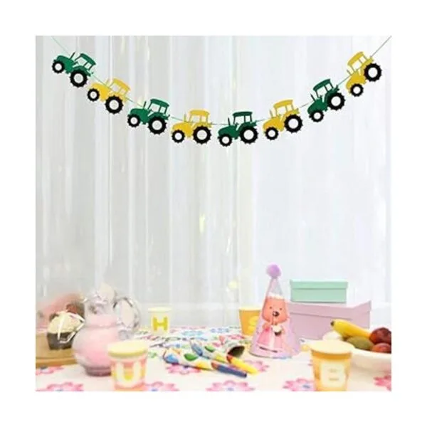 3 unids Tractor Banner Fieltro Banderines Guirnalda Señal_5