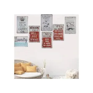 Pxiyou Señal de lavandería vintage con texto en inglés