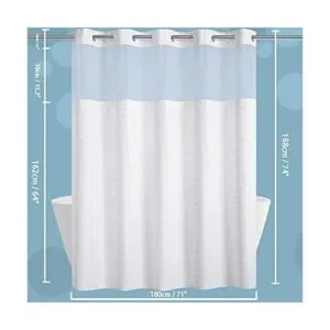 Juego de cortinas de ducha de tela estilo hotel no