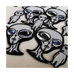 16 unids negro y blanco cráneo tela insignia accesorios de_2