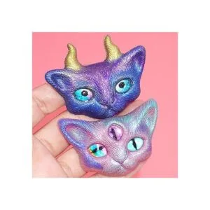 FineInno 2 moldes de resina 3D para cabeza de gatito