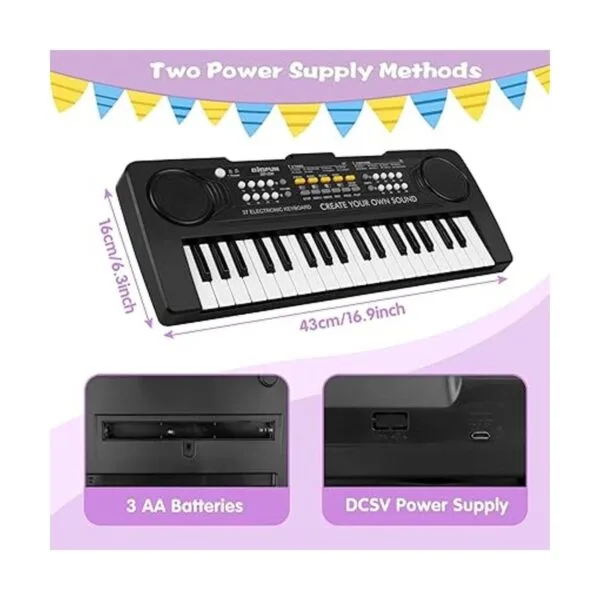 Teclado de piano de 37 teclas para niños juguetes_4