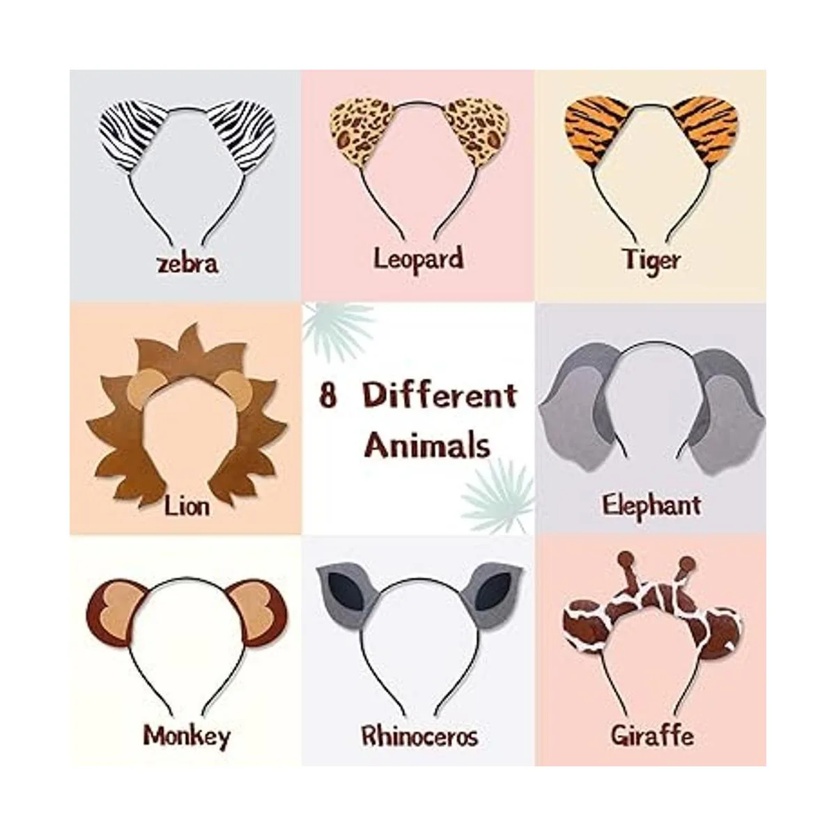 Jungle Safari Zoo Diademas de animales para fiesta de_3