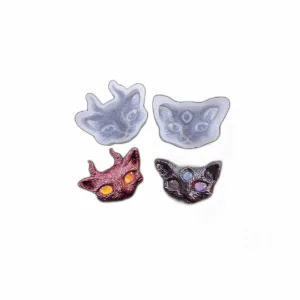 FineInno 2 moldes de resina 3D para cabeza de gatito