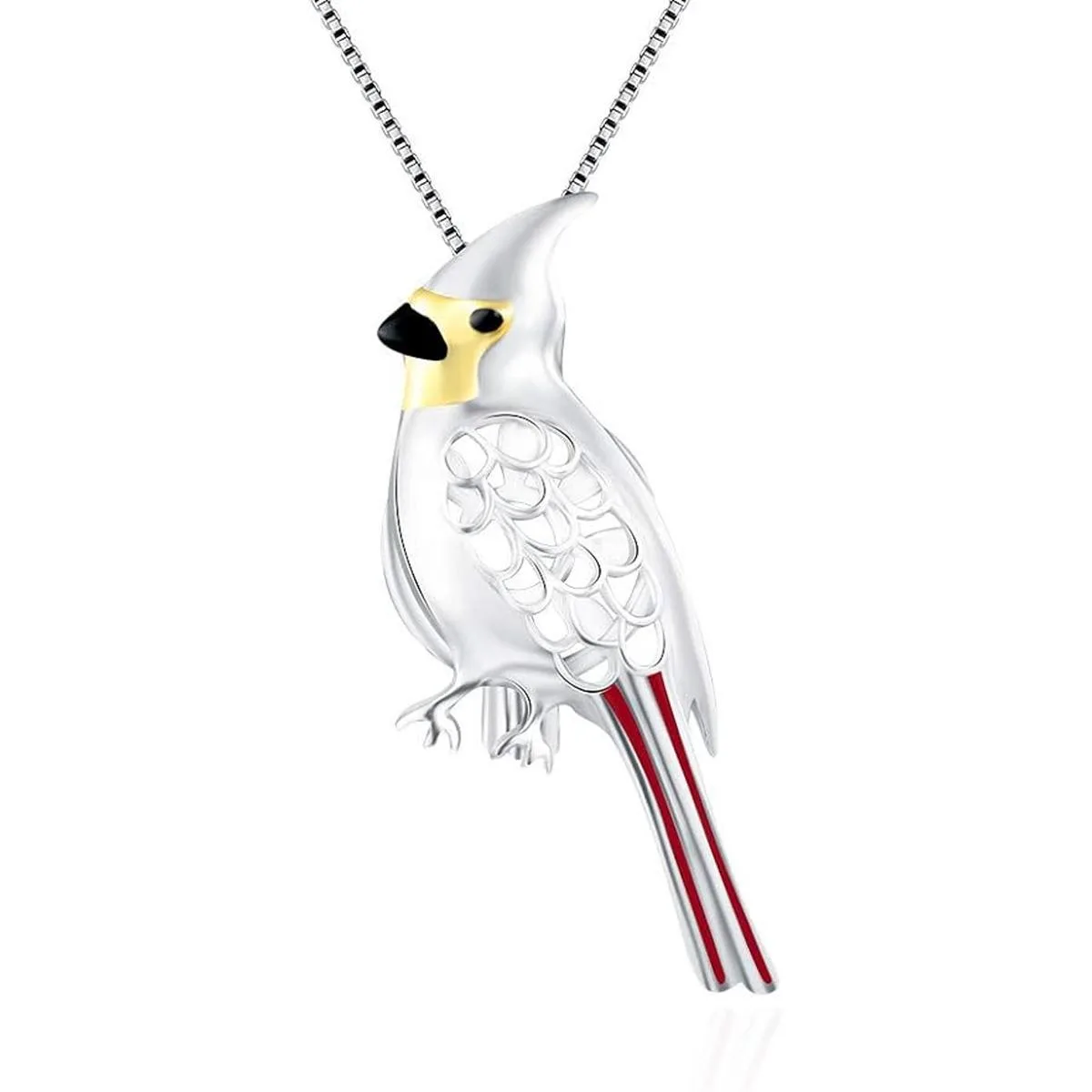LGSY Colgantes de jaula de perlas de pájaro cardenal de