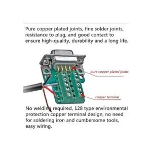 Anmbest 2 piezas DB9 sin soldadura RS232 DSUB Serial a 9_3