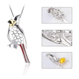LGSY Colgantes de jaula de perlas de pájaro cardenal de