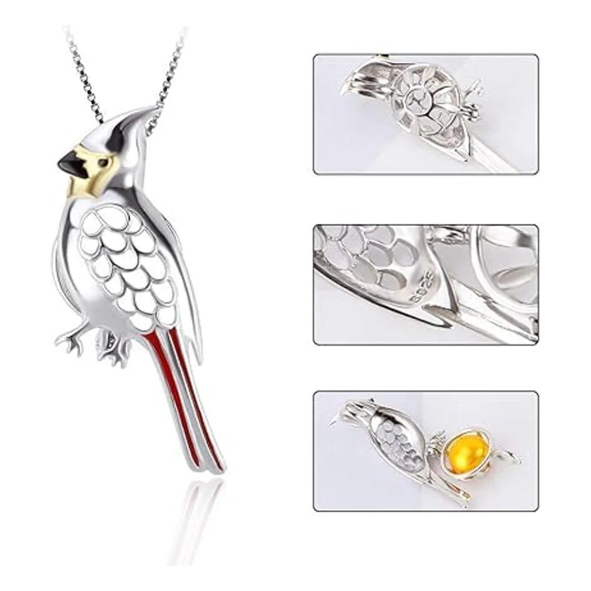 LGSY Colgantes de jaula de perlas de pájaro cardenal de