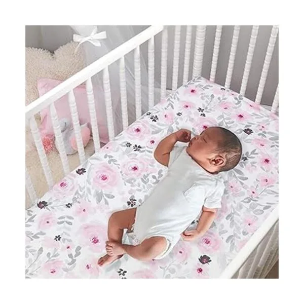 Bedtime Originals Juego de ropa de cama floral de 3 piezas_5