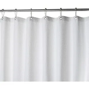 Cortina de ducha de tela blanca para baño spa hotel de