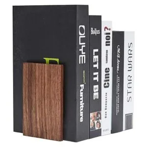 Pandapark Sujetalibros de madera revestimiento natural