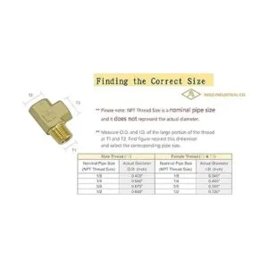 Nigo Tubo de latón forjado 3 vías NPT hembra X NPT_2