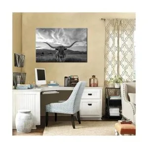 Kreative Arts Lienzo de animales en blanco y negro arte_2