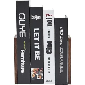 Pandapark Sujetalibros de madera revestimiento natural