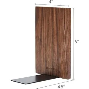 Pandapark Sujetalibros de madera revestimiento natural