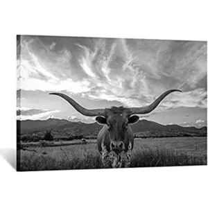 Kreative Arts Lienzo de animales en blanco y negro arte_1