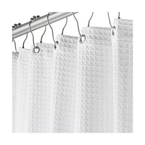 Cortina de ducha de tela blanca para baño spa hotel de