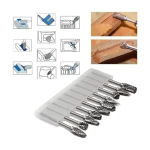 Double Cut Carbide Rotary Burr Set 10 Pcs 18 Shank_5