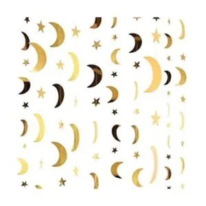 Guirnalda de estrella y luna con purpurina decoración de_1