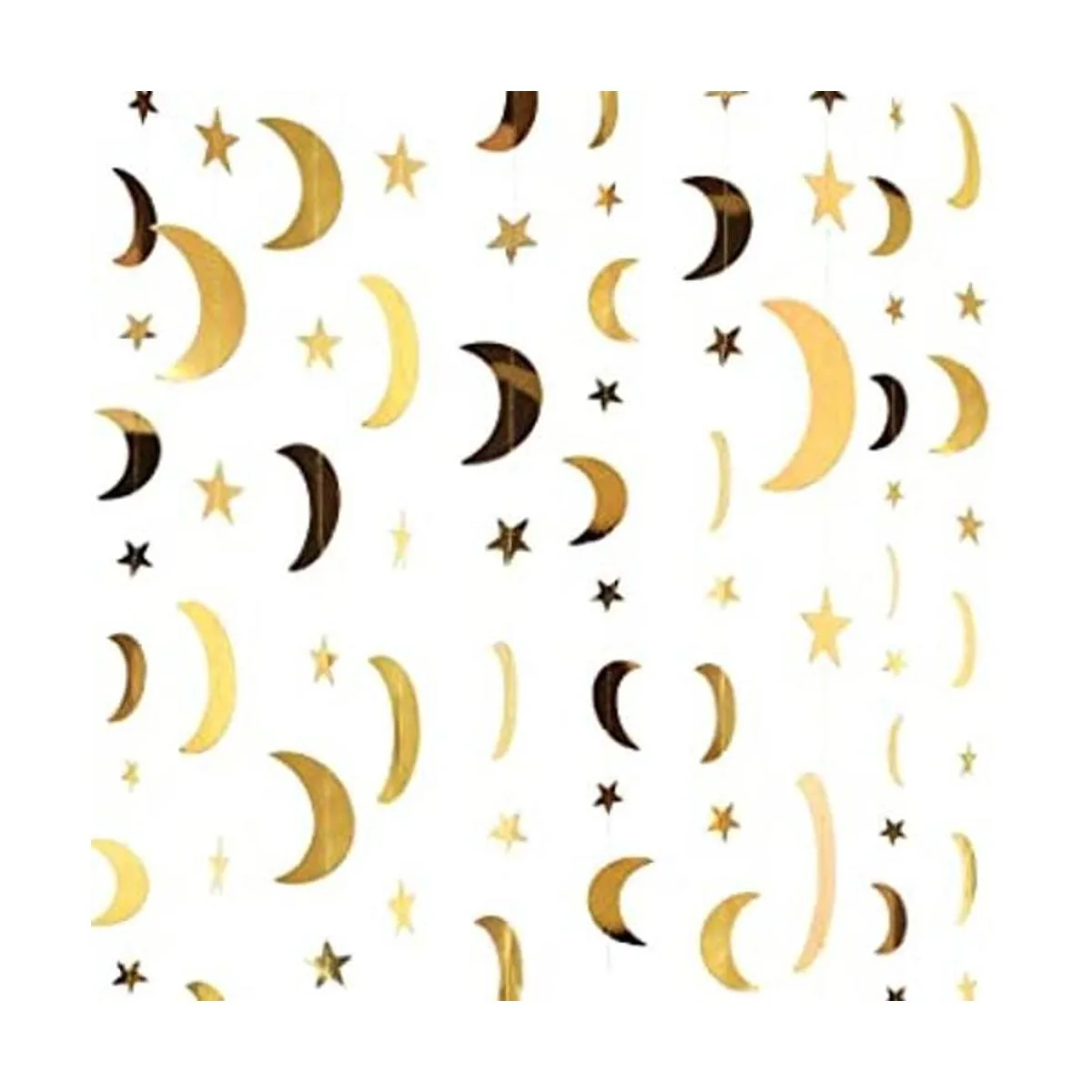 Guirnalda de estrella y luna con purpurina decoración de_1