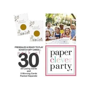 Tarjetas de rascar Woodland 30 unidades para baby shower_6