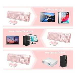Combo de teclado inalámbrico rosa combo de teclado y_3