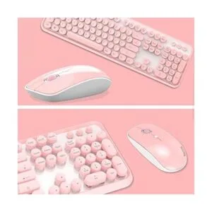 Combo de teclado inalámbrico rosa combo de teclado y_4