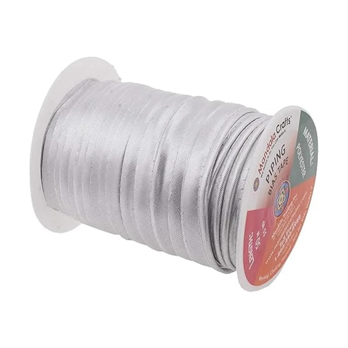 Mandala Crafts Ribete largo plateado de 55 yardas con_2