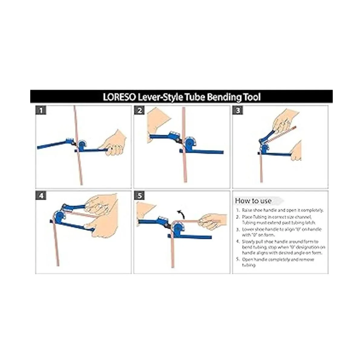 LORESO Dobladora de tubos dobladora de tubos de 0 a 180_5