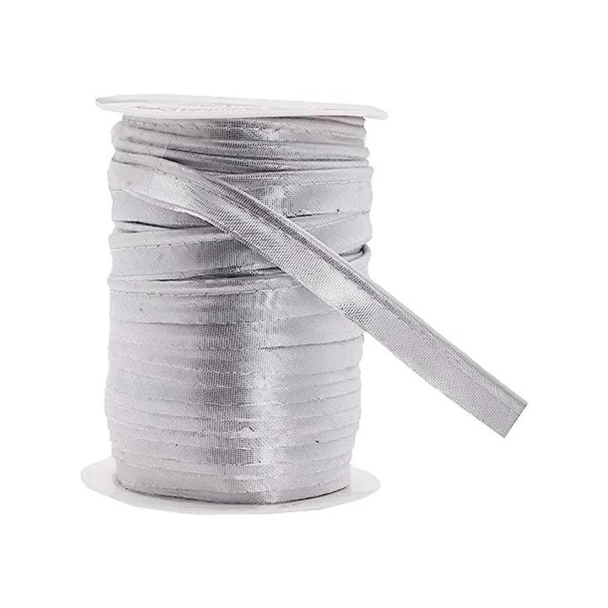 Mandala Crafts Ribete largo plateado de 55 yardas con_1