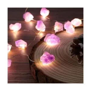 Guirnalda de luces decorativas de amatista natural_2