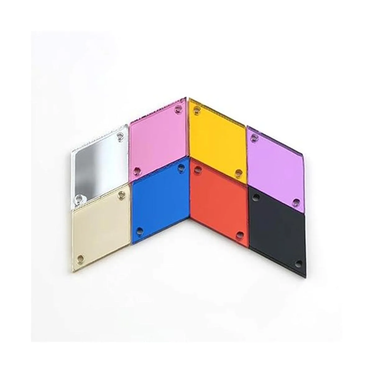 Espejo de acrílico rosarosa cosido con piedras de estrás_4