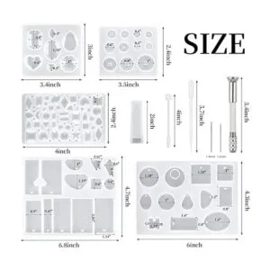 Suhome Paquete de 73 moldes de resina para pendientes de