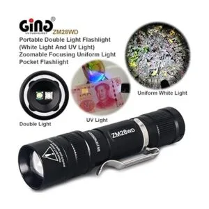 GING UV FLASHLIGHT ZM28 365 nm Linterna LED doble UV y