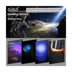 GING UV FLASHLIGHT ZM28 365 nm Linterna LED doble UV y