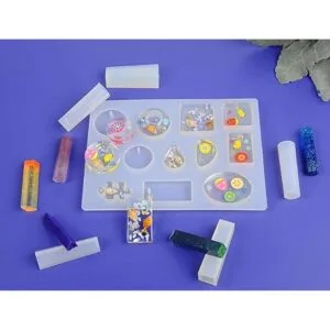 Suhome Paquete de 73 moldes de resina para pendientes de