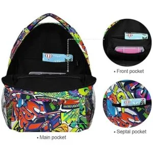Tarity Cool Graffiti mochila escolar para niños y niñas