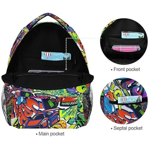 Tarity Cool Graffiti mochila escolar para niños y niñas