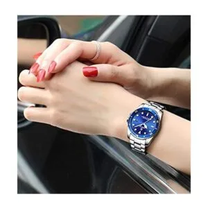 Reloj clásico de acero inoxidable dorado para él y ella