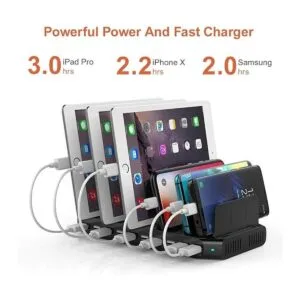 Alxum Estación de carga USB de 60 W y 10 puertos estación_4