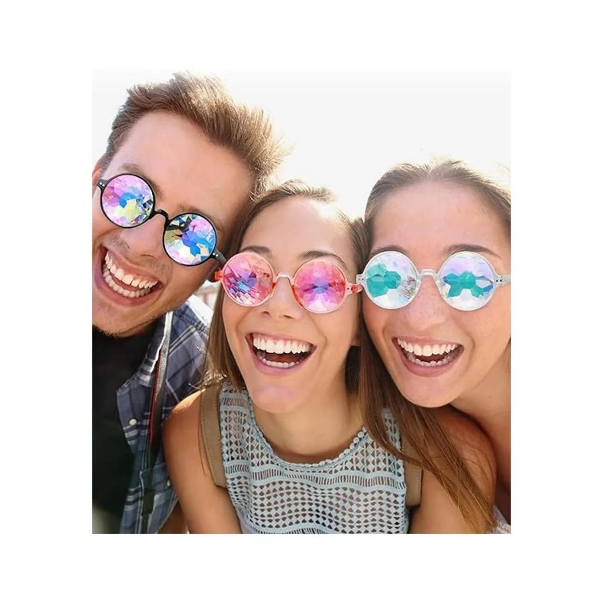 3 piezas de gafas de caleidoscopio gafas de sol de