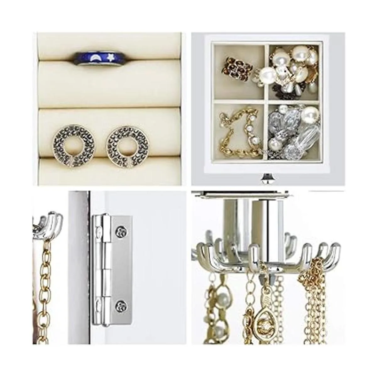 Joyero Hecho de madera maciza con organizador de 5