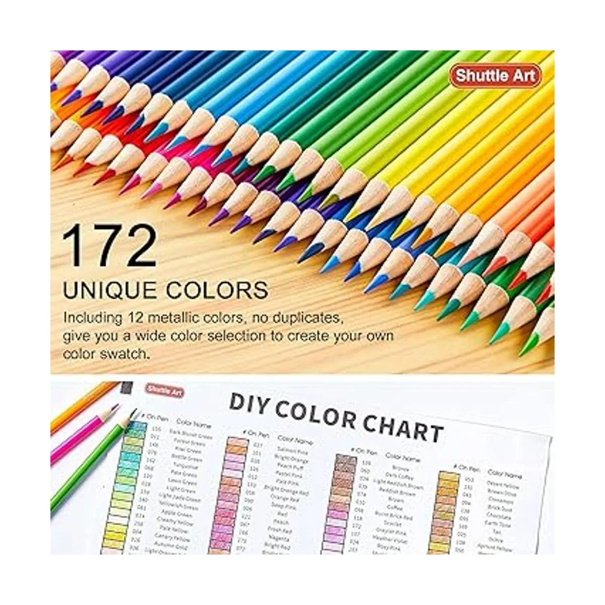 Shuttle Art 172 lápices de colores núcleo suave juego de_2