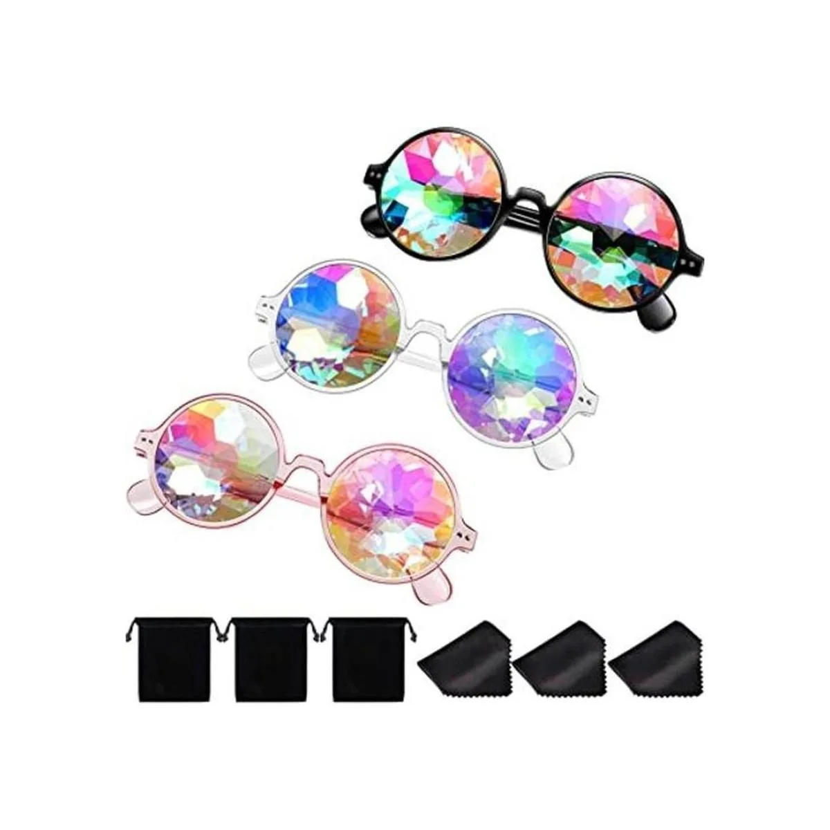 3 piezas de gafas de caleidoscopio gafas de sol de