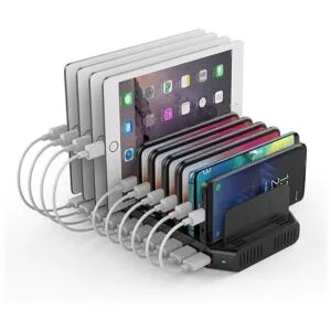 Alxum Estación de carga USB de 60 W y 10 puertos estación_1