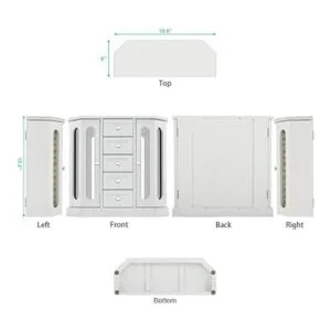 Joyero Hecho de madera maciza con organizador de 5