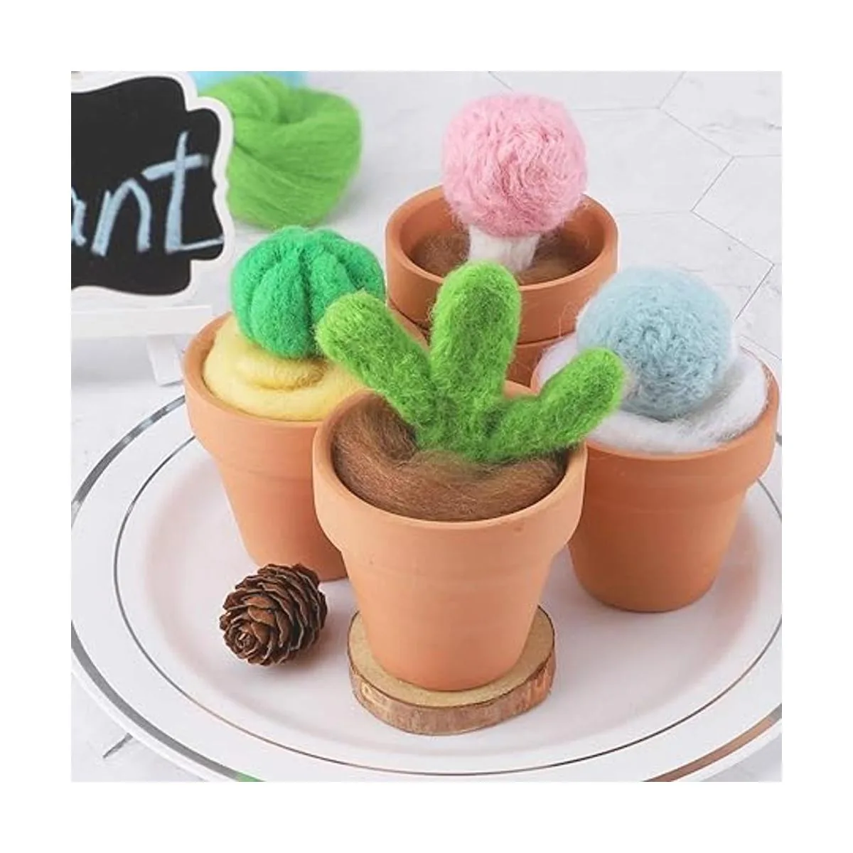 Habbi Lana de fieltro de aguja de 100 colores lana de