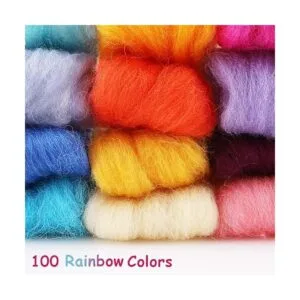 Habbi Lana de fieltro de aguja de 100 colores lana de