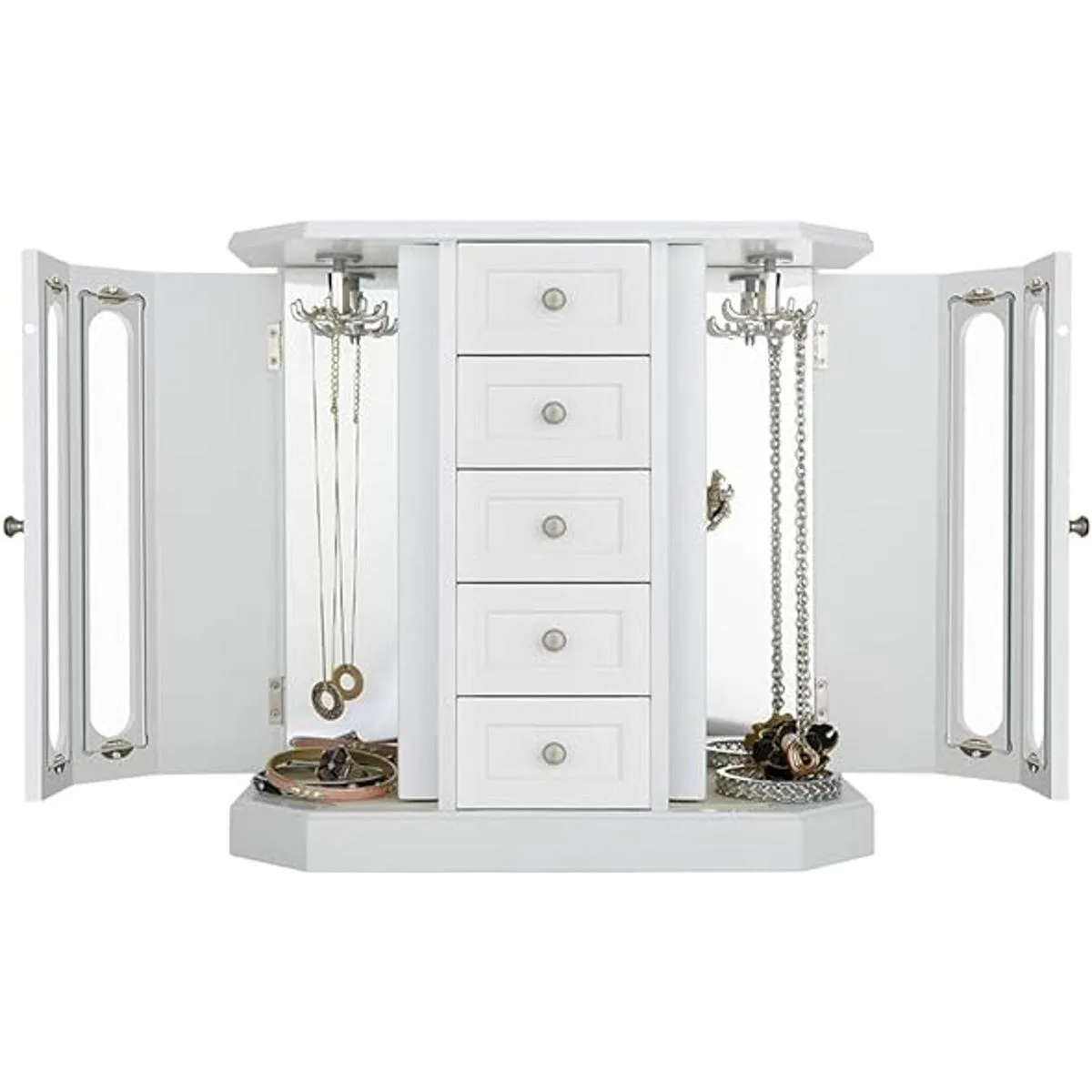 Joyero Hecho de madera maciza con organizador de 5